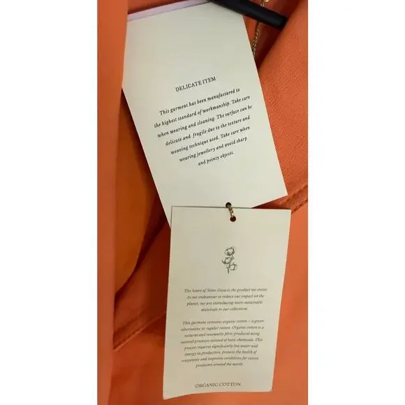 Stine Goya Orange Sleeveless Organic Cotton Tailored Vest Size L New w/ Tags - Picture 7 of 7